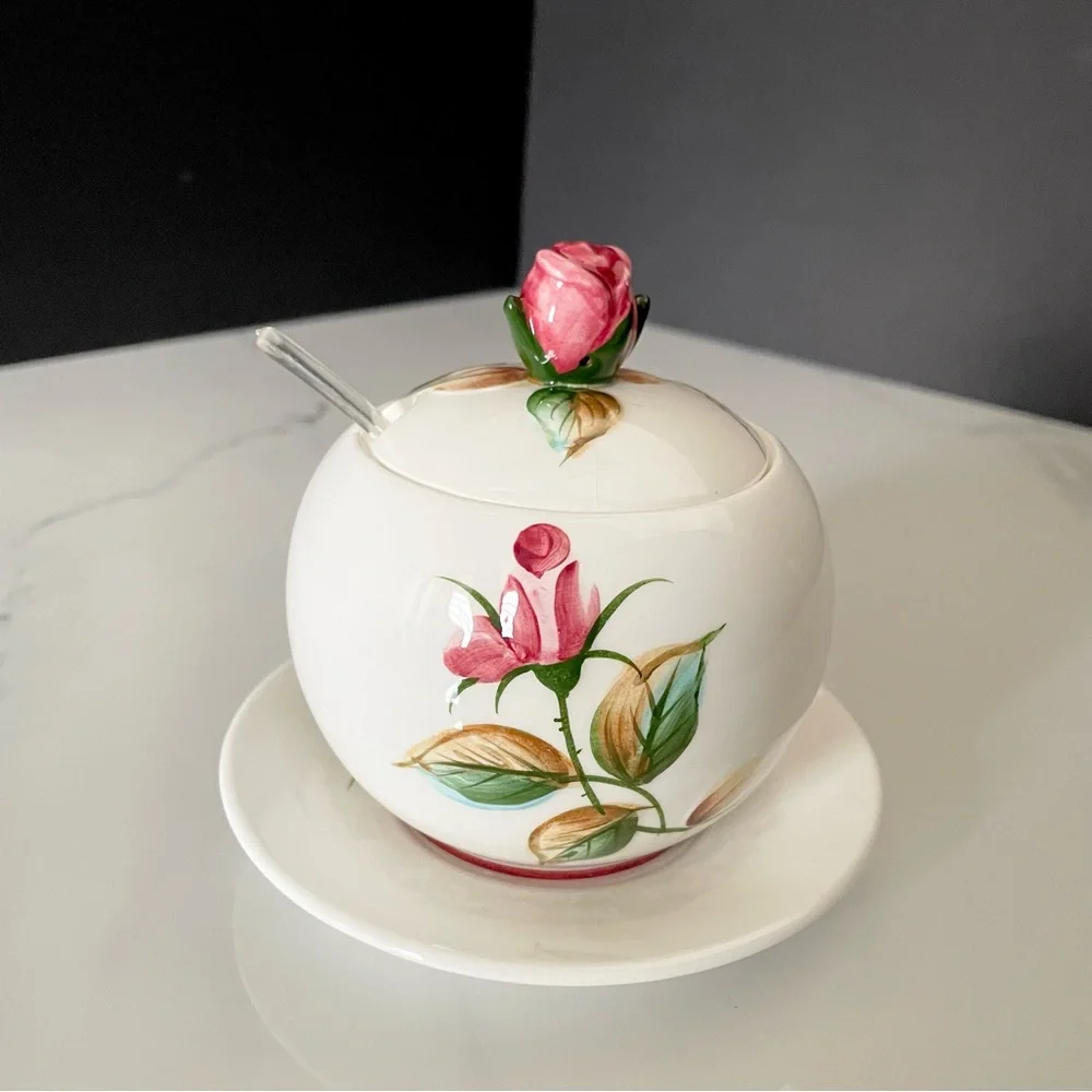 Vintage Rose Jam Jar by Lefton